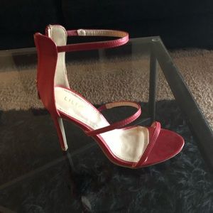 Red strap heels